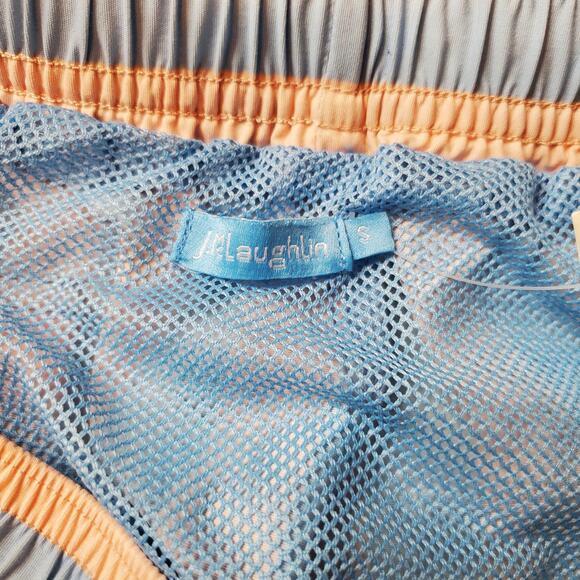 J. McLaughlin Men's Size S NWT Gibson Swim Trunks Regency Stripe Pink Blue - Picture 4 of 8